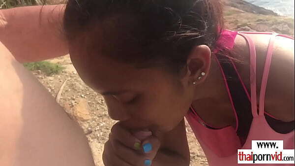 Teen blows boyfriends outdoors