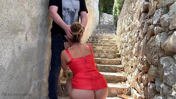 sexy bodycon slut risky public fuck stairs crowded city center projectfundiary