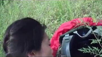 Chinese girlfriend fucked outside