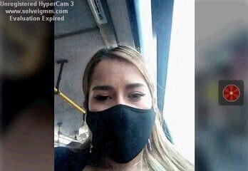 Girl shows tits, risky