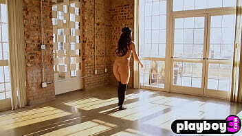 Amazing petite model Lana James teases with big boobs in hot photo session action