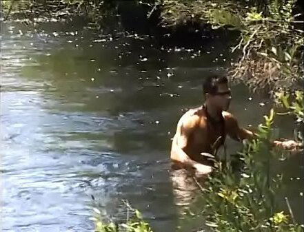 Curious aboriginal inhabitant rainforest Amazonian region found river bank magazine imagined strange intercourse with pretty white with fair hair Felipe Vilhena