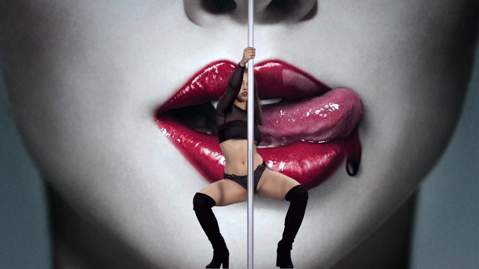 Sexy Halloween pole dance striptease goth