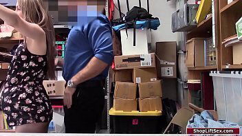 Brunette thief gagging officers