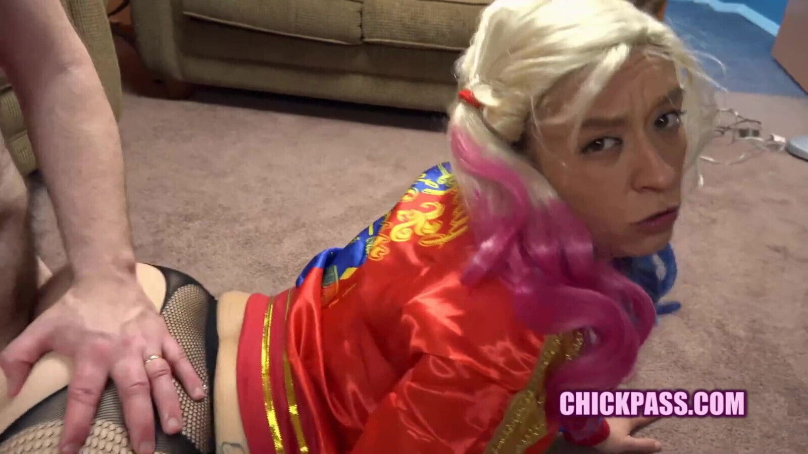 ChickPass Nicci's sexy costume while fucks