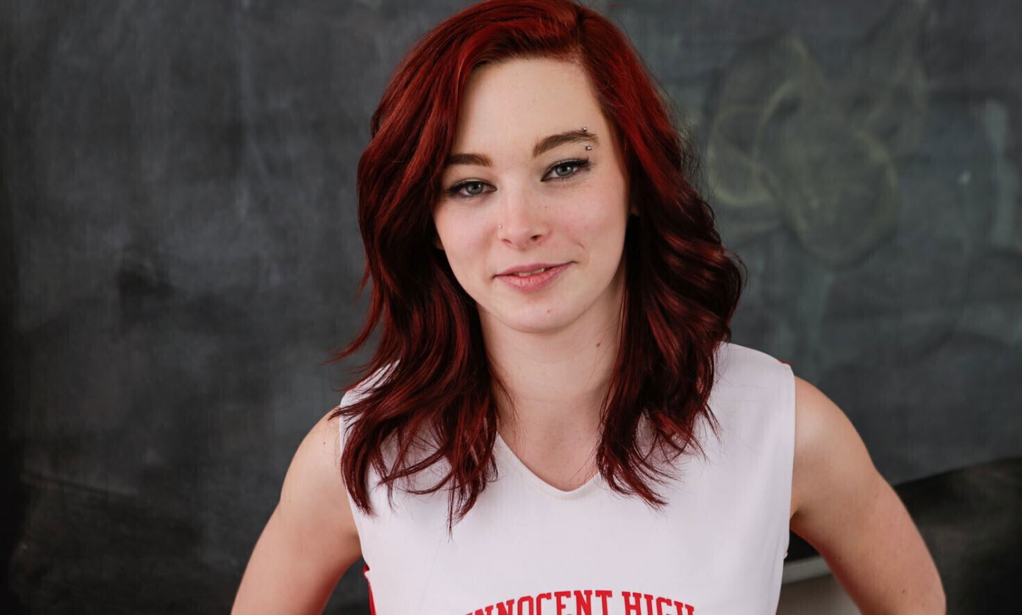 Petite School Teen Redhead Cheerleader With Teacher