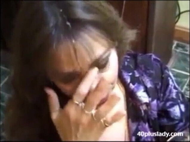 Milf with glasses blows receives facial