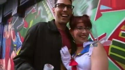 Spanish broad loves picking guys using Sailor Moon outfit