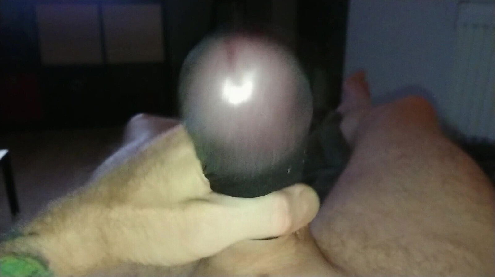 Masturbation With nylon sock cock.