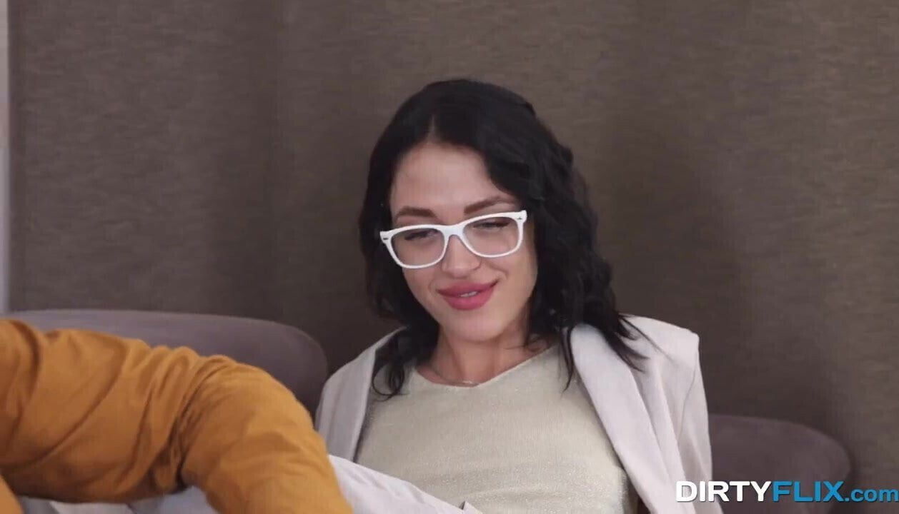 Fucking sexy nerdy brunette