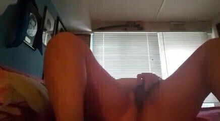 Grandma fucks herself with dildo