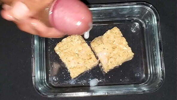 lick delicious sperm covered Rice Krispy Treats