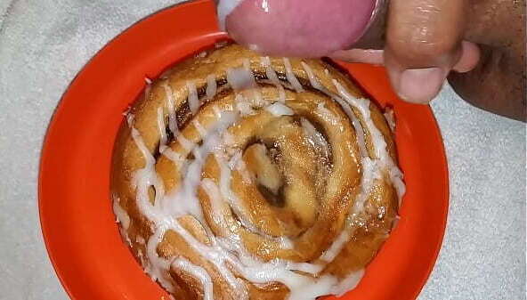 Extra sweet frosting warm cinnamon roll.