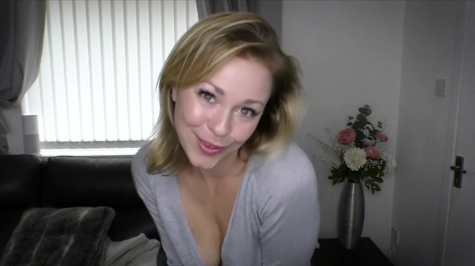 Slim English girl gives with nipple slip dance