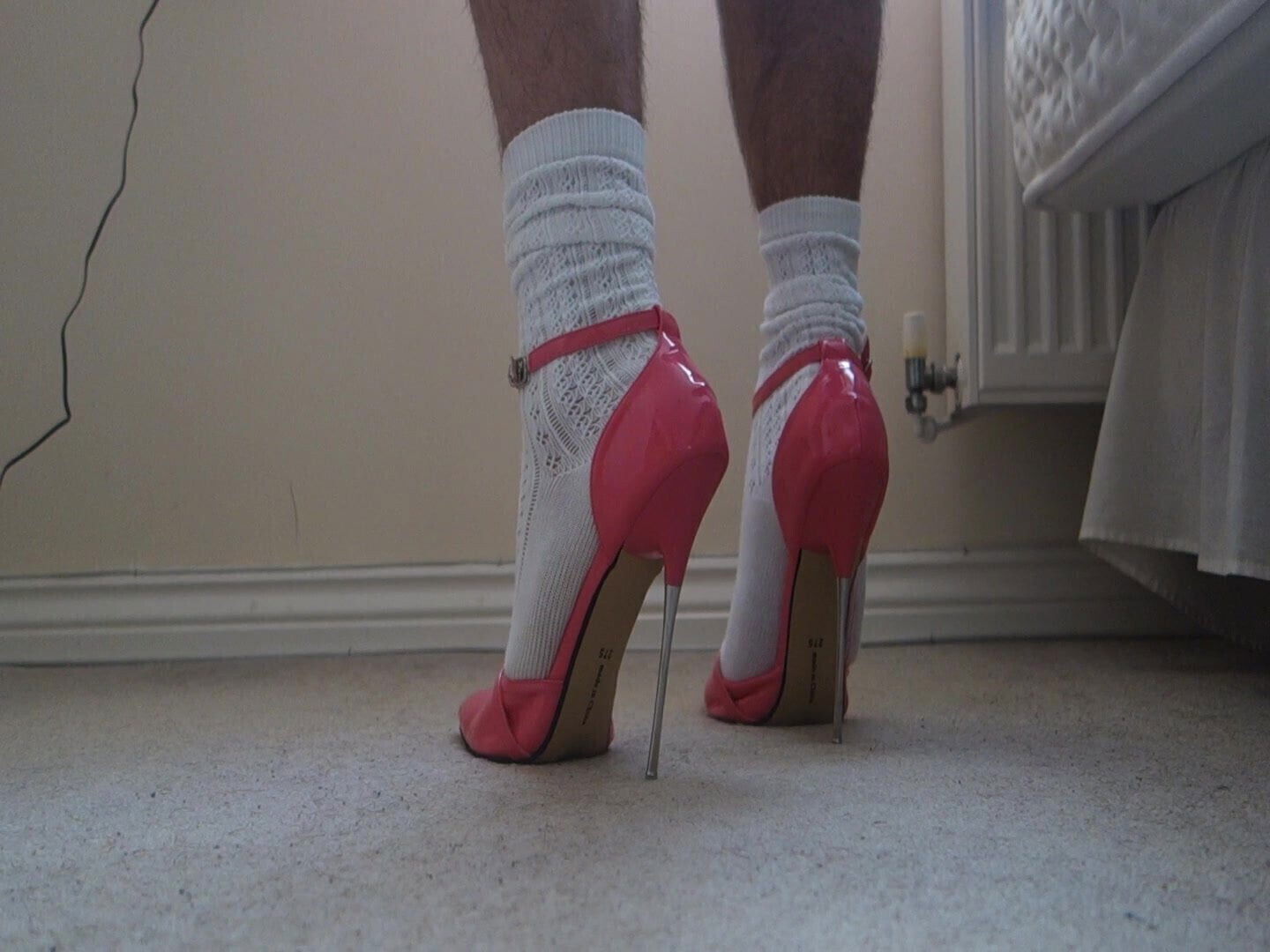 Pink Heels White Socks