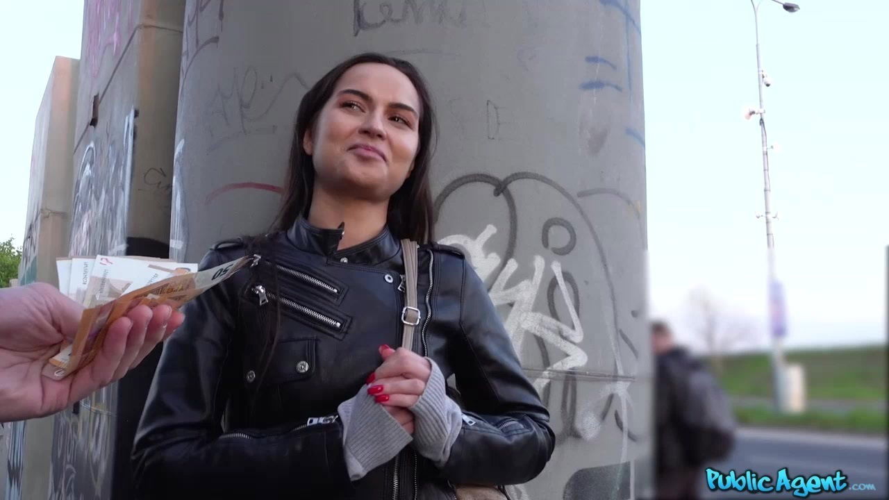 Horny Russian girl with tight pussy shagged outdoors