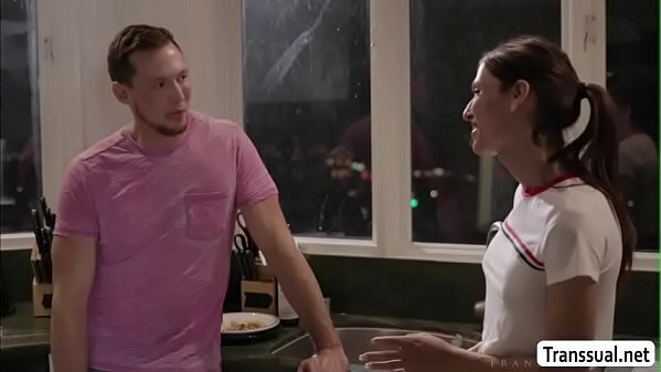 Natalie kneels sucks dudes bigcock