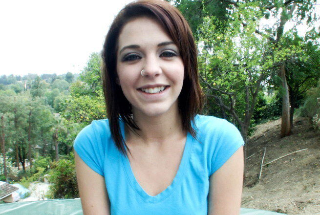 Pretty girl gives handjob for some cum