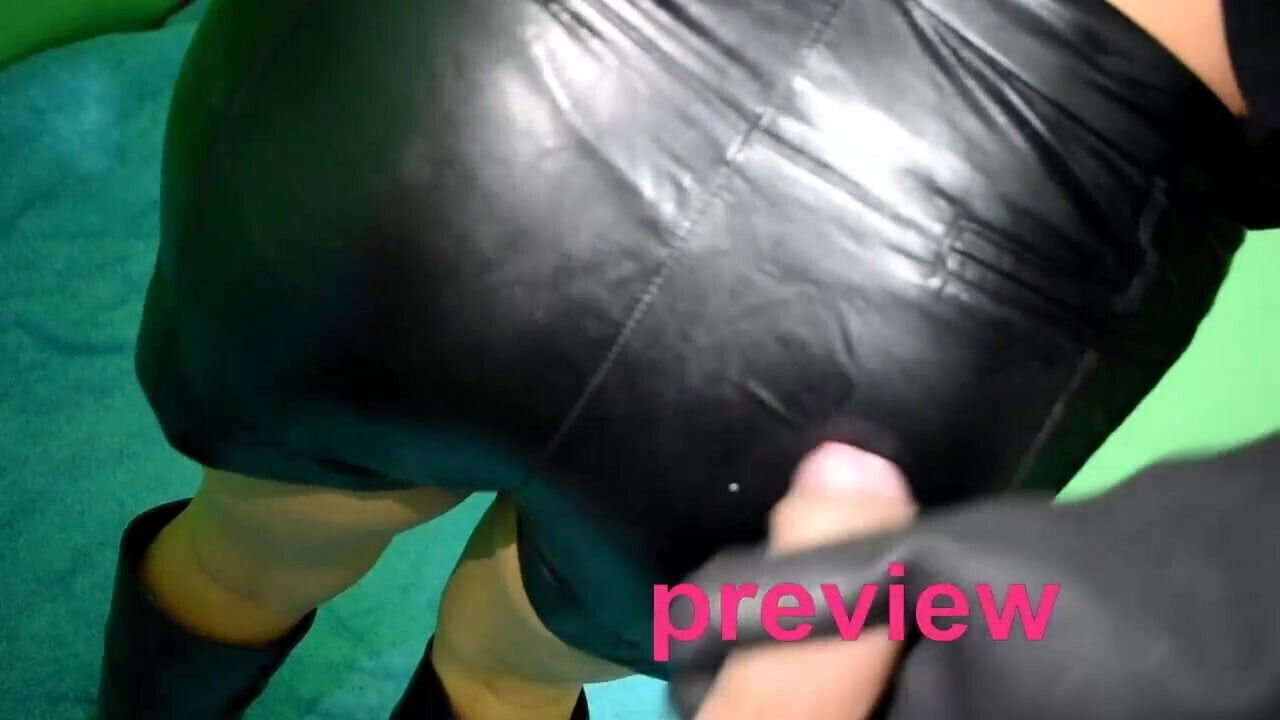 leather ass! with rubber gloves, Riding Boots, short