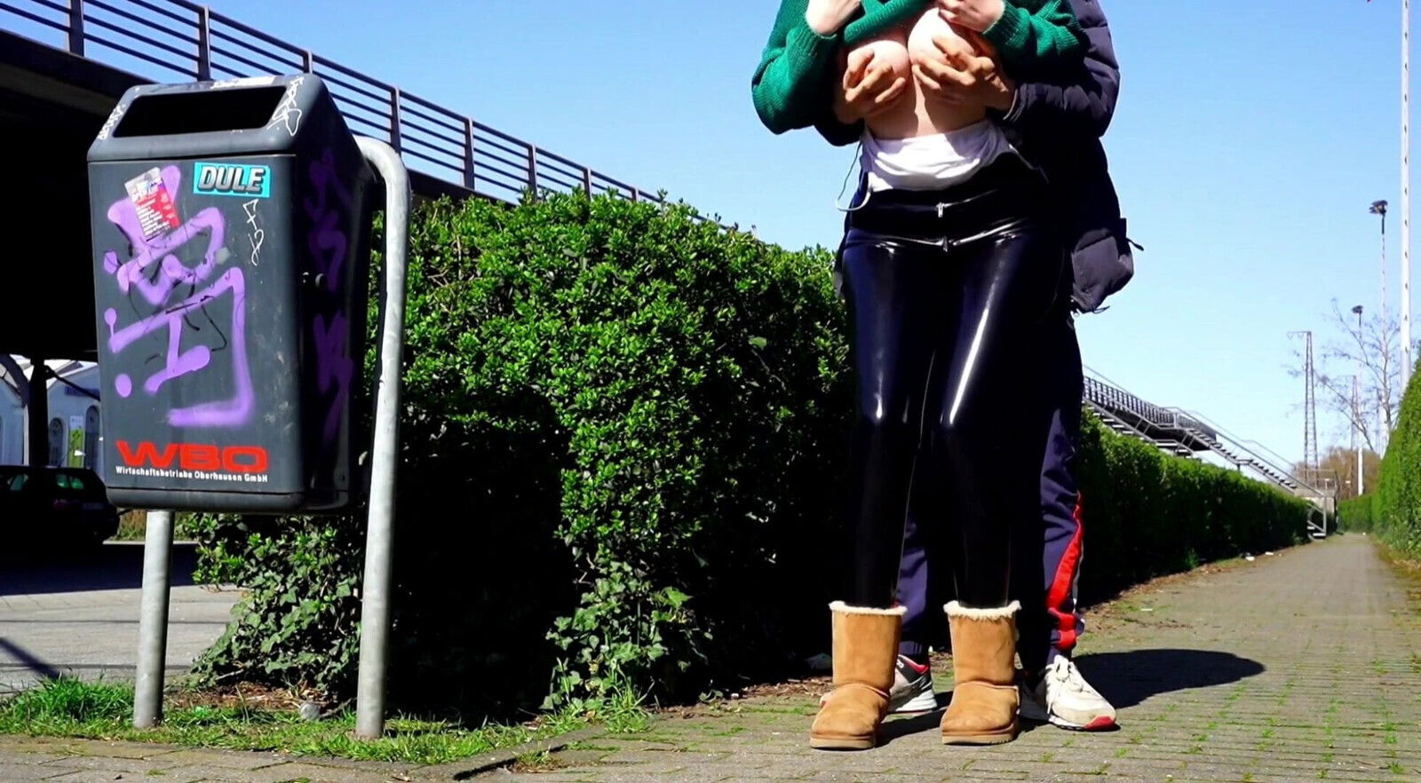 Some public girl leather leggings sucks have