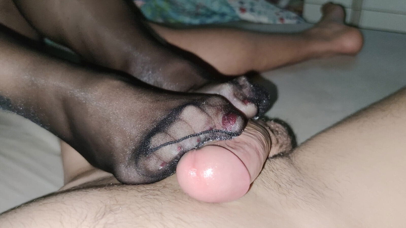 Paja pies,medias negras 20den