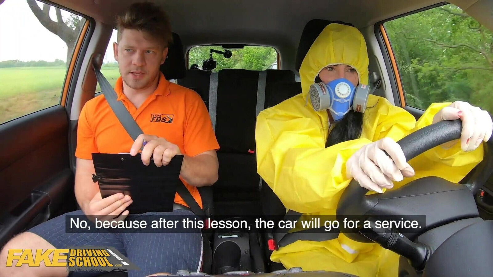 Fake Driving School, Lexi Dona Takes Hazmat Suit