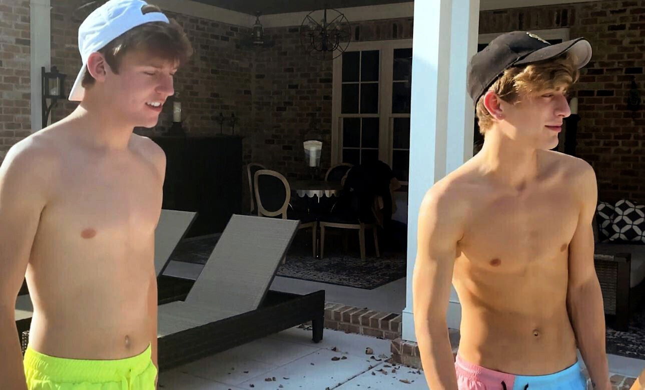 Young Blonde Twink Pool Stepbrothers Storage Room