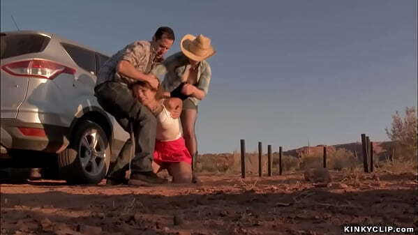 couple fuck bound slut desert