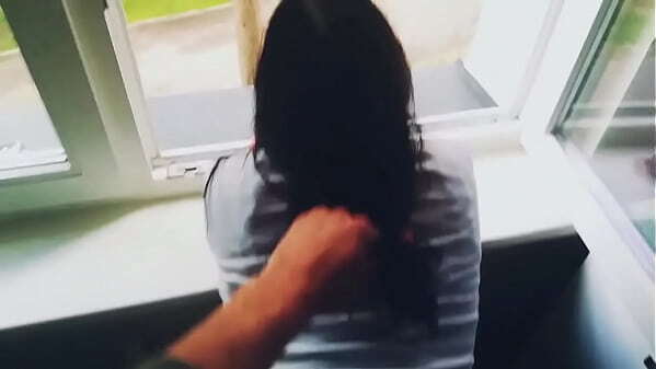 schoolgirl fucked window with facial