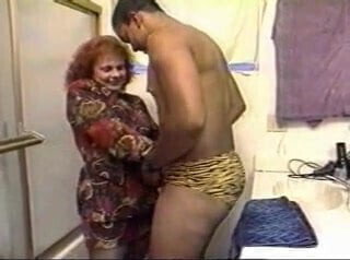 Black male stripper fucks mature club owner