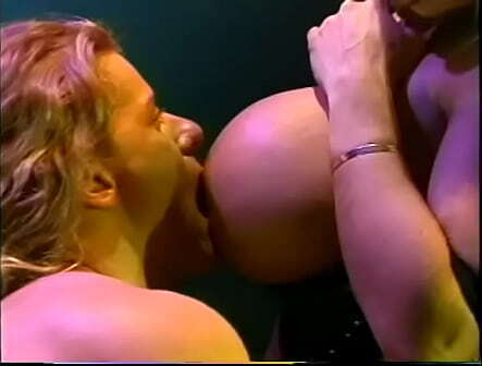 Slutty blonde woman Lisa Lipps sucks long haired male'_s couch