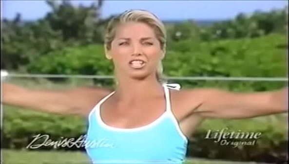 Denise Austin wearing light blue piece