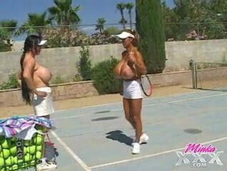 Minka Jade Feng Topless Tennis