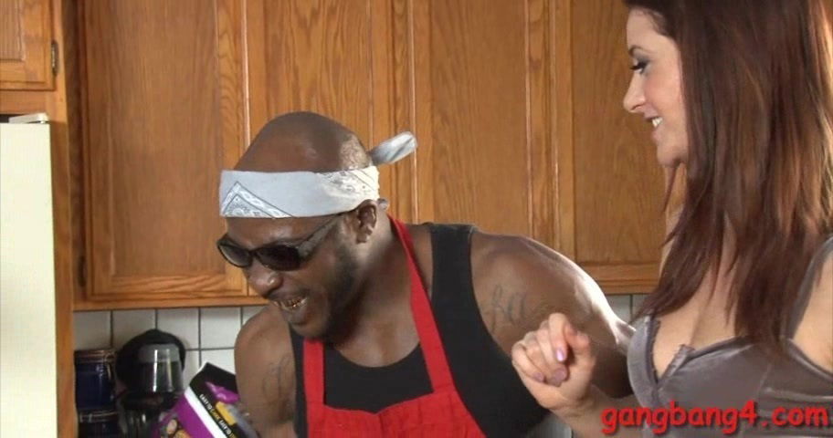 Nasty whore Cici Rhodes double penetrated by black dicks