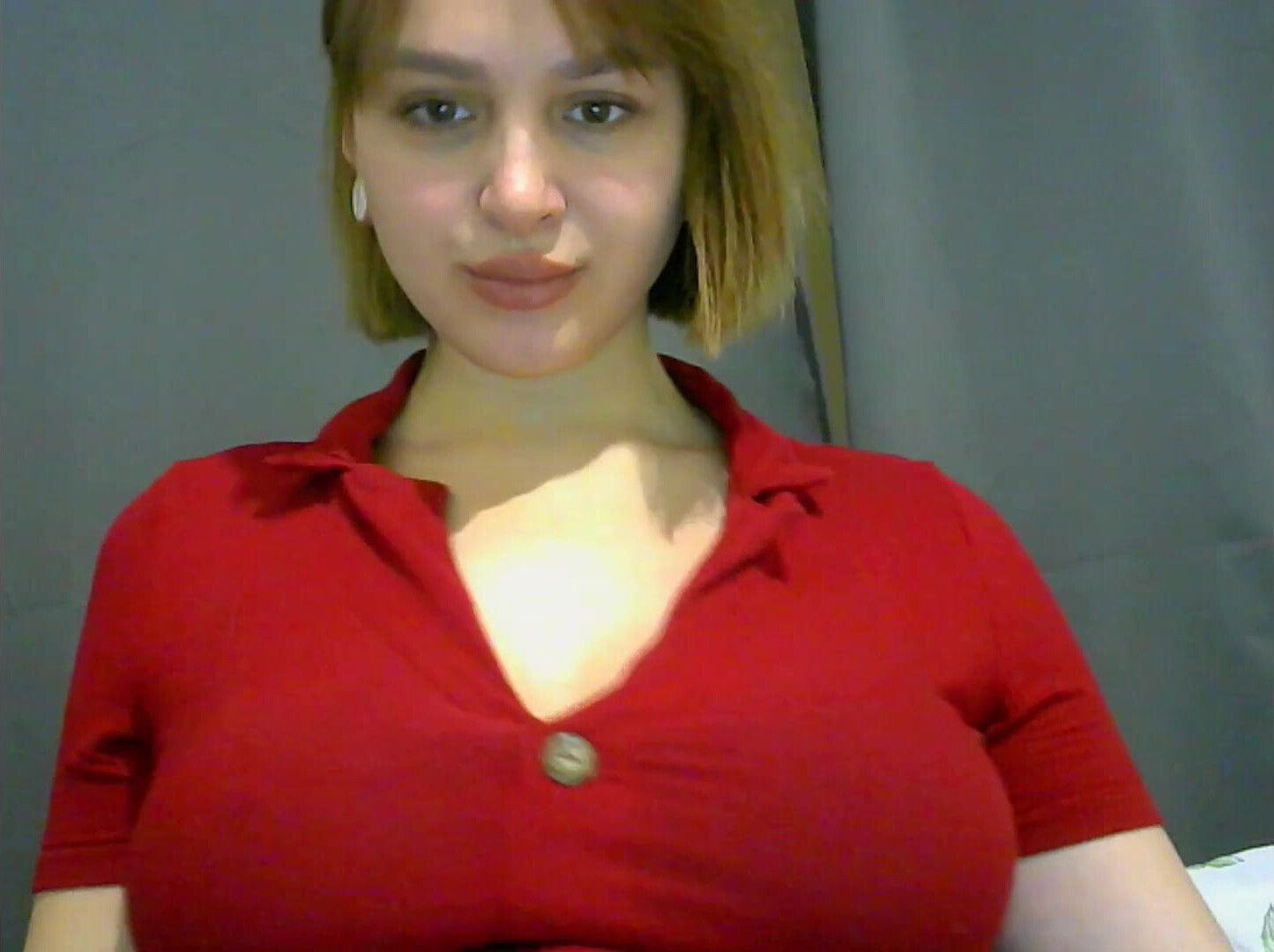 pregnant girl gets naked caresses pussy