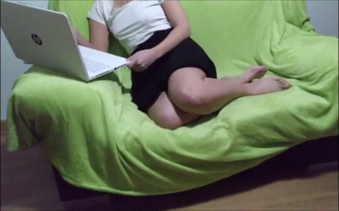 pleasuring pussy couch