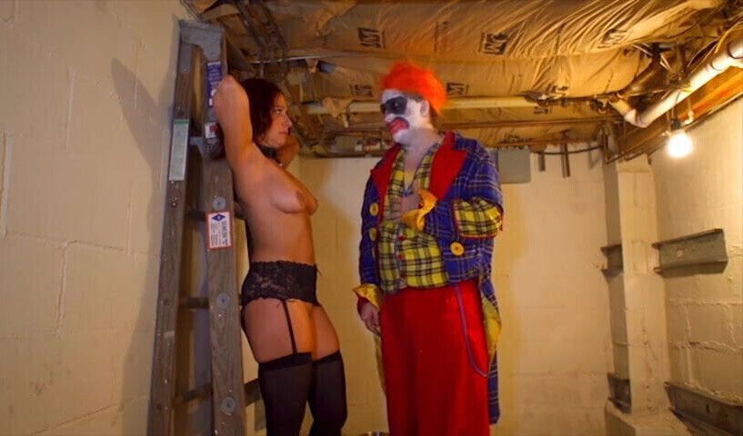 Clown basement bondage, great natural figure