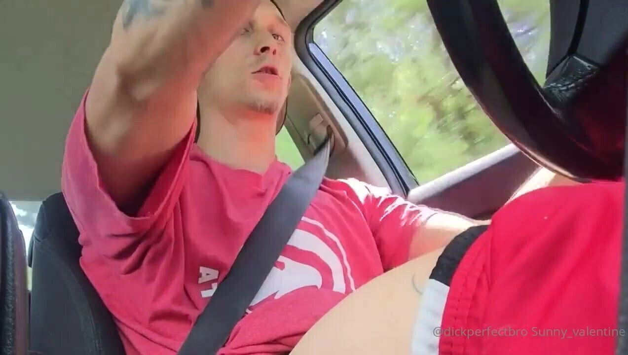 dick cums while driving