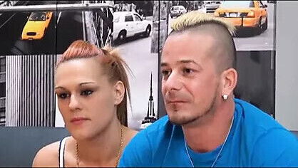 Inexperienced couple meet fucked pair professionals