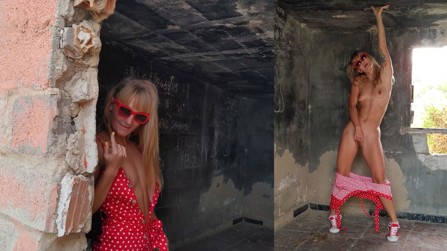 Real outdoor fuck with Milf abandoned building