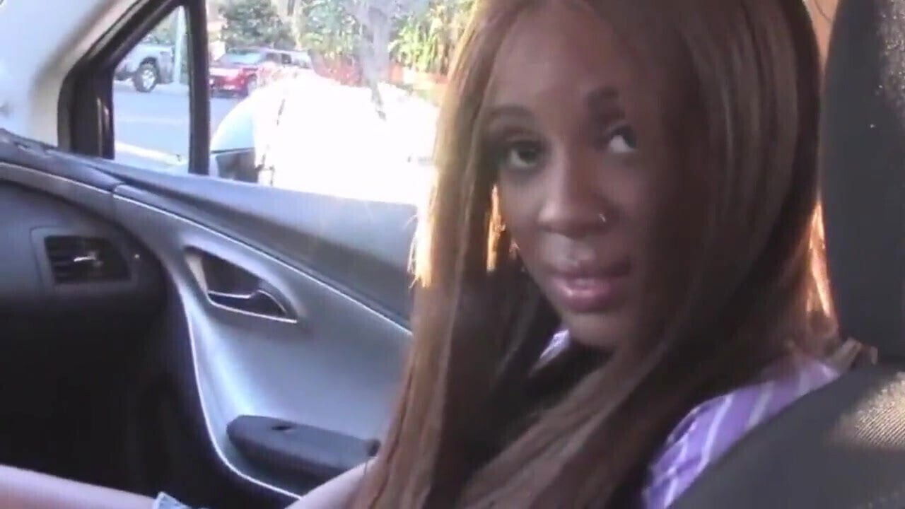 Ebony chick fucks money