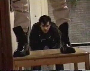 Boot worshiping, licking, slave. Part