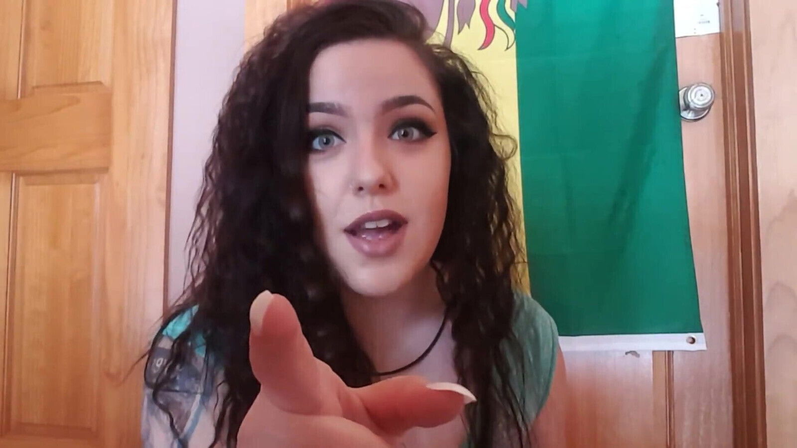 ASMR sexy girl with curly hair perfect body nails makeup