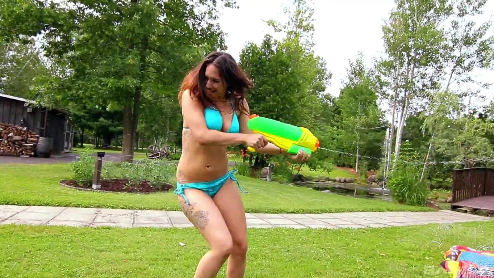 Outdoors lesbian video with Shana Lane Leena scissoring