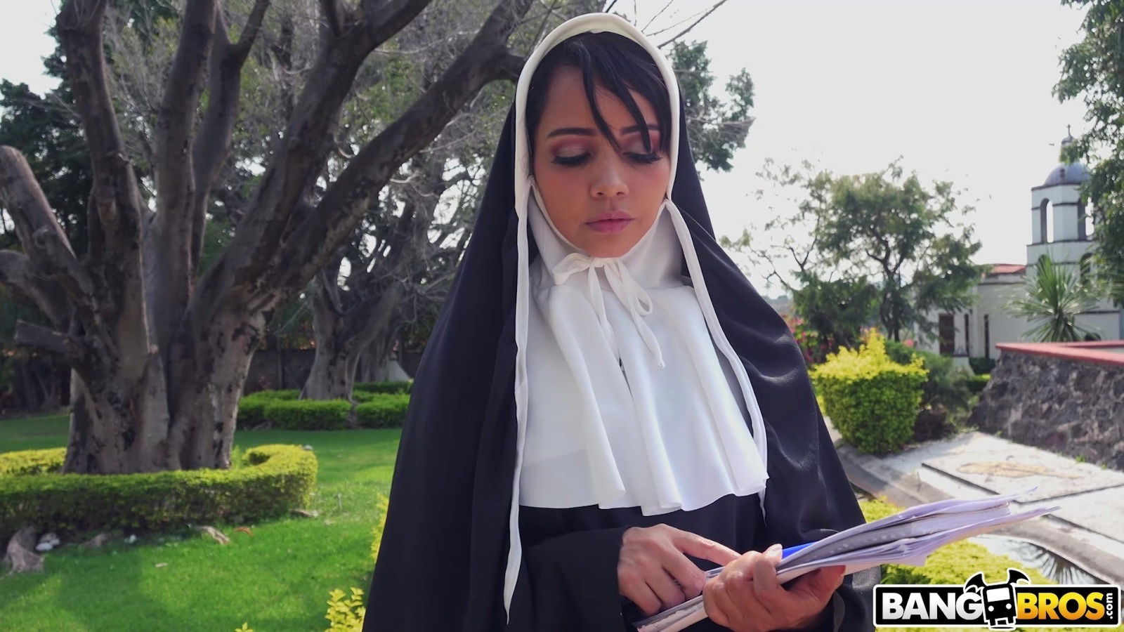 Naughty Yudi Pineda plays with dildo gets fucked priest