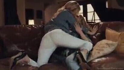 Lesbians grinding jeans…