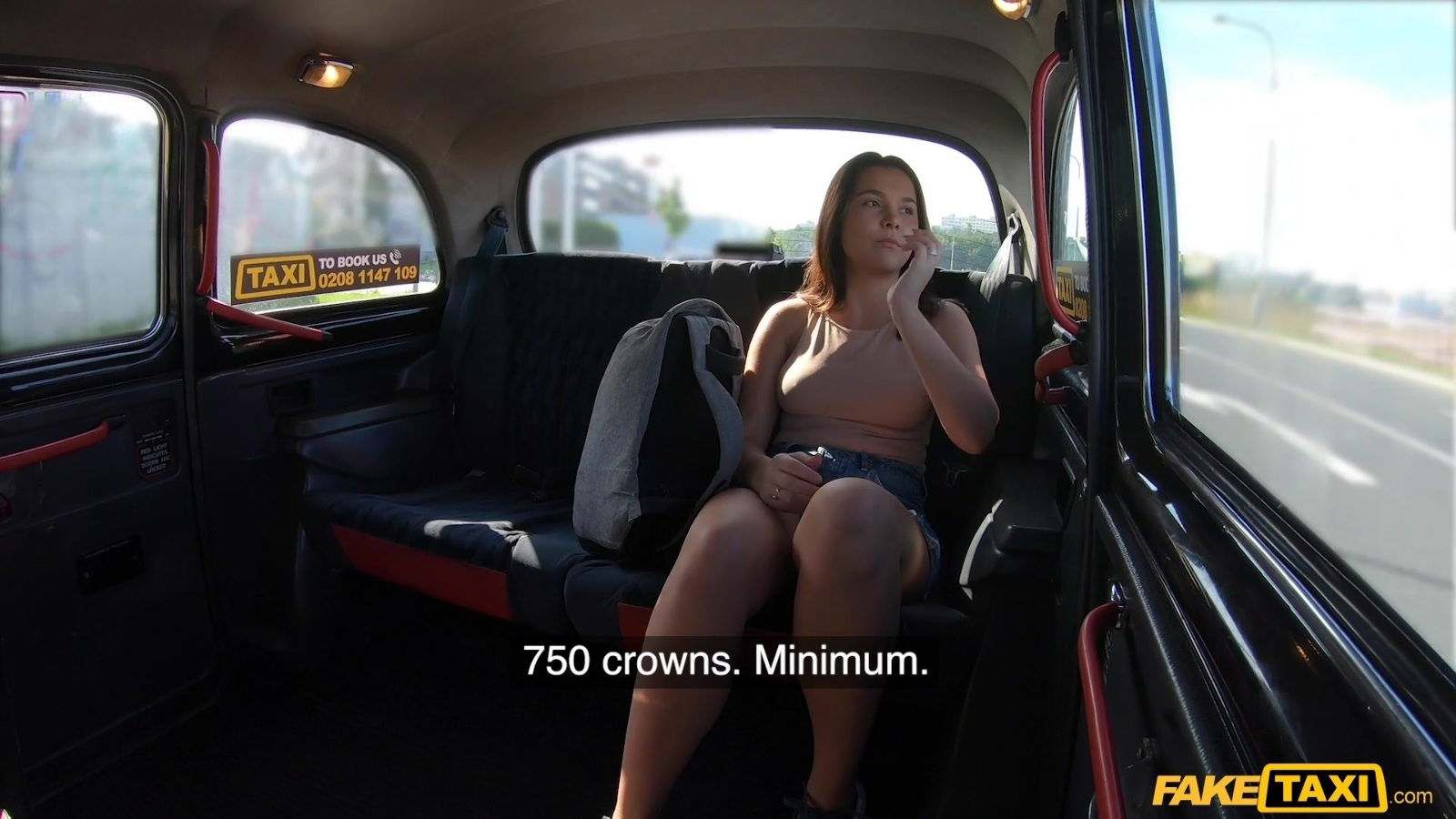 Quickie fucking back taxi with busty Riley