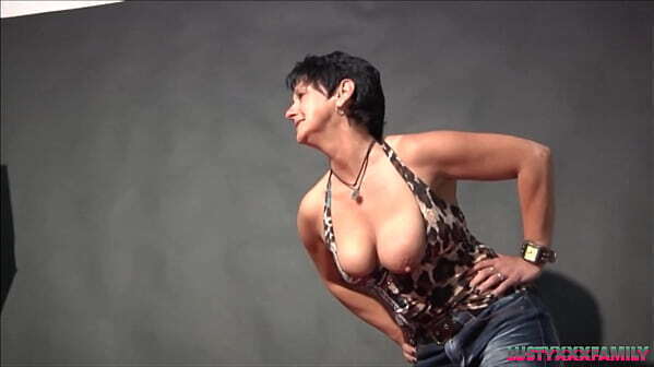 Nasty milf taking naked pix and after that fuck her step son who is photographer