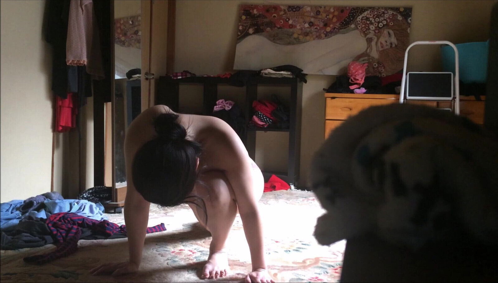 Japanese wife exercising