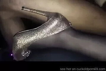 wife talking hubby while taking